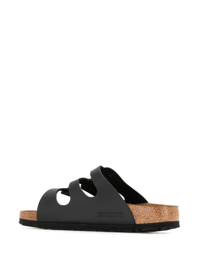 Birkenstock Florida Three-buckle Sandals In Black Leather