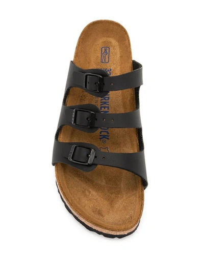 Birkenstock Florida Three-buckle Sandals In Black Leather