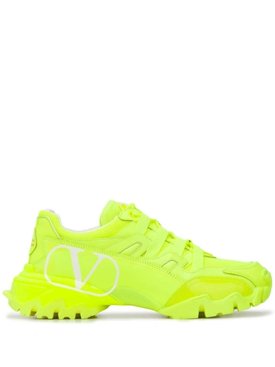 Shop Valentino Climbers Sneakers In Yellow