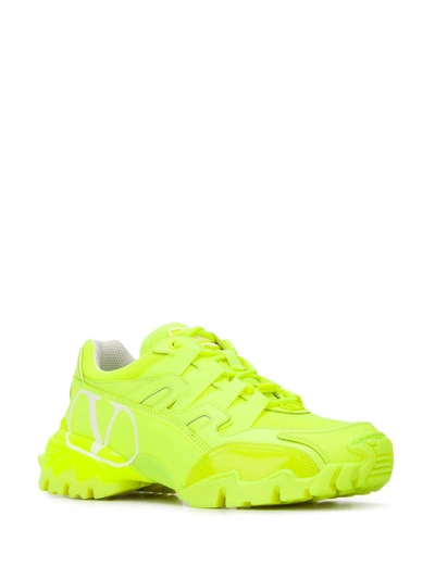 Shop Valentino Climbers Sneakers In Yellow