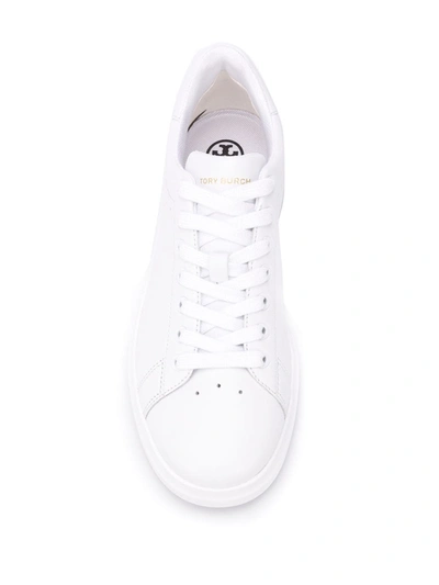 Shop Tory Burch Howell Leather Sneakers In White