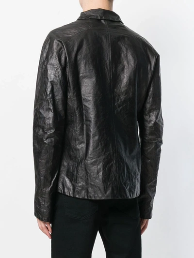 Shop A Diciannoveventitre Classic Leather Jacket In Black