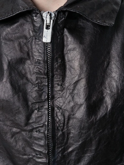 Shop A Diciannoveventitre Classic Leather Jacket In Black