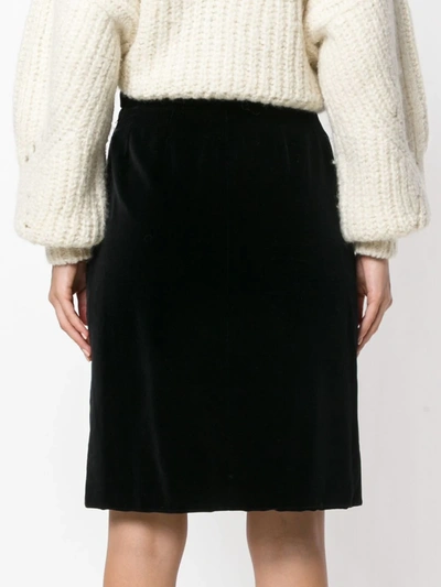 Pre-owned Saint Laurent Straight Short Skirt In Black