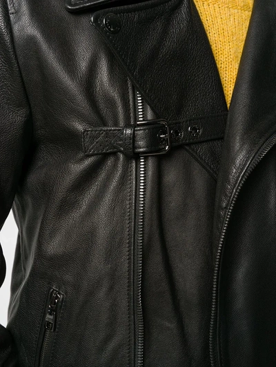 Shop Dolce & Gabbana Leather Biker Jacket In Black
