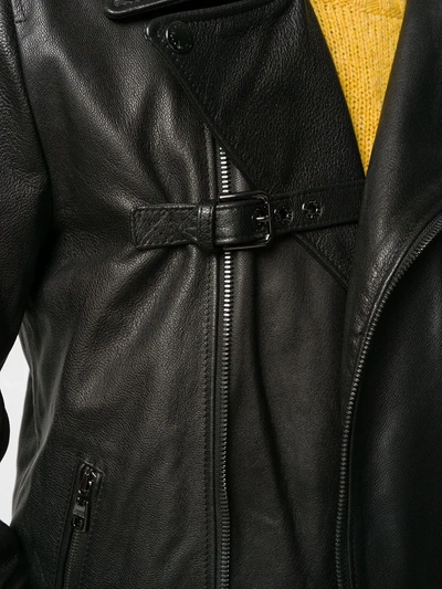 Dolce & Gabbana Leather Biker Jacket In Black