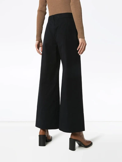 Shop Chloé Buttoned Flared Trousers In Blue