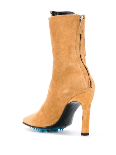 Off-white Lace-up Ankle Boots In Neutrals