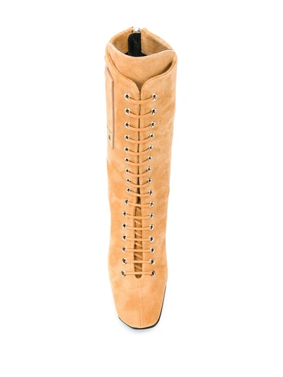 Off-white Lace-up Ankle Boots In Neutrals