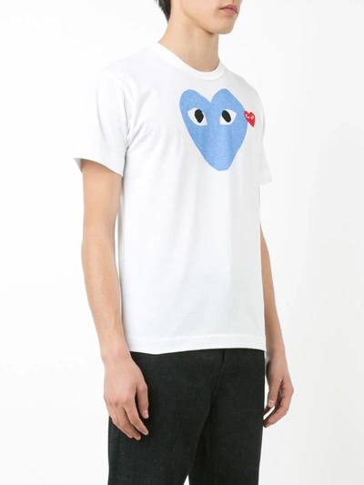 Shop Comme Des Garçons Play Heart Print T-shirt In White