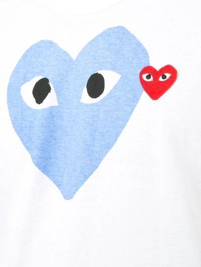 Shop Comme Des Garçons Play Heart Print T-shirt In White