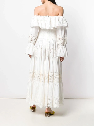 Shop Dolce & Gabbana Pleated Maxi Dress In White