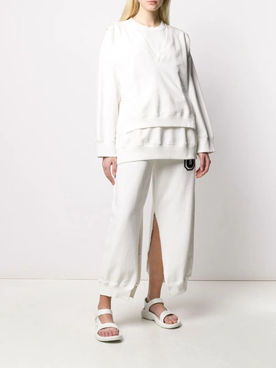 Shop Mm6 Maison Margiela Layered Boxy Sweatshirt In White