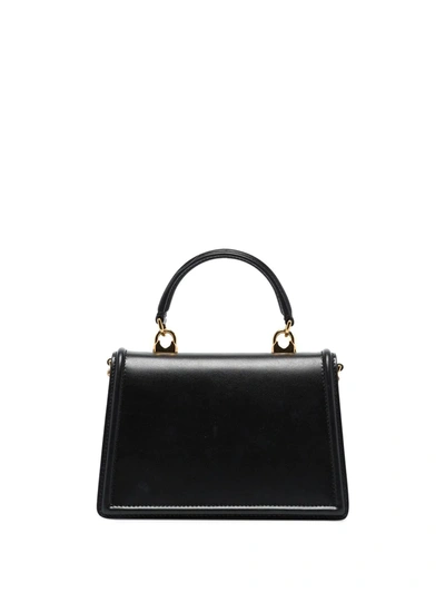 Shop Dolce & Gabbana Small Devotion Leather Top-handle Bag In Black