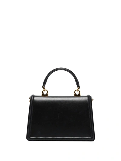 Dolce & Gabbana Small Devotion Molurus Python Skin Top Handle Bag In Black