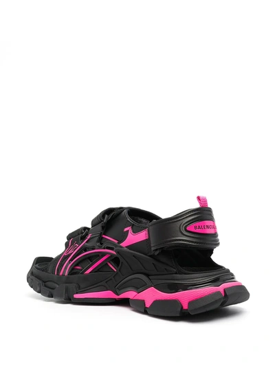 Shop Balenciaga Track Touch-strap Sandals In Black