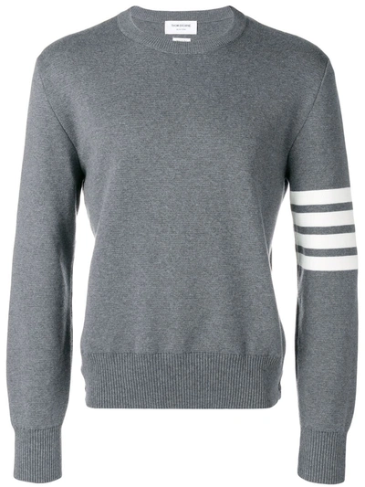 Shop Thom Browne 4-bar Milano Stitch Pullover In Grey