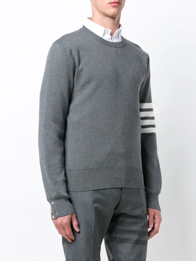 Shop Thom Browne 4-bar Milano Stitch Pullover In Grey