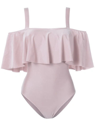 Shop Adriana Degreas Ruffled Swimsuit In Pink