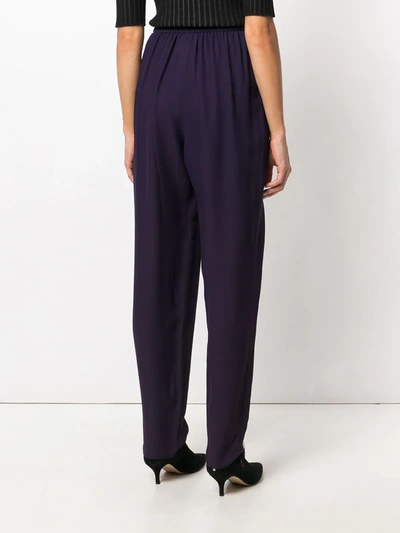 Pre-owned Saint Laurent Tie Waist Trousers In Purple