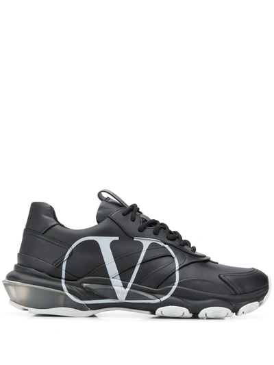 Shop Valentino Vlogo Sneakers In Black