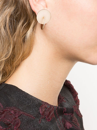 crystal embellished disc earring