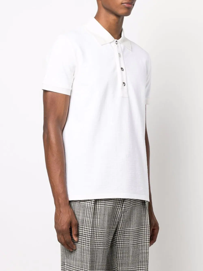 Shop Balmain Embossed Pb-monogram Polo Shirt In Weiss