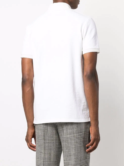 Shop Balmain Embossed Pb-monogram Polo Shirt In Weiss