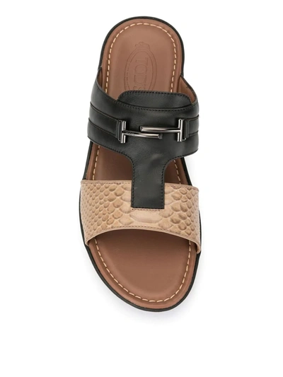 Shop Tod's Slip-on Sandals In Black