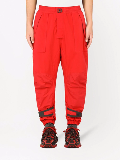 Dolce & Gabbana Panelled Loose-fit Trousers In Red