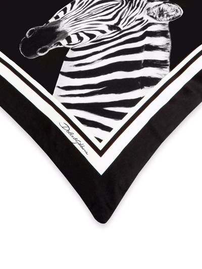 Dolce & Gabbana Zebra Print Cushion In Black