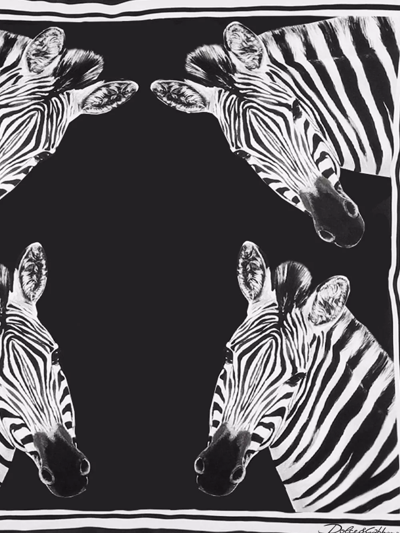 Dolce & Gabbana Zebra Print Cushion In Black