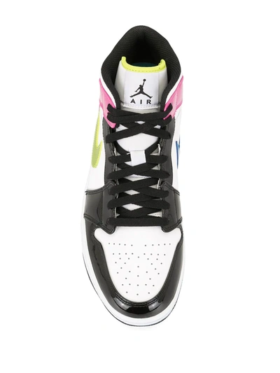 Shop Nike Air Jordan 1 Mid Se "cyber / Active Fuchsia" Sneakers In White