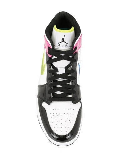 Nike Air Jordan 1 Mid Se "cyber / Active Fuchsia" Sneakers In White