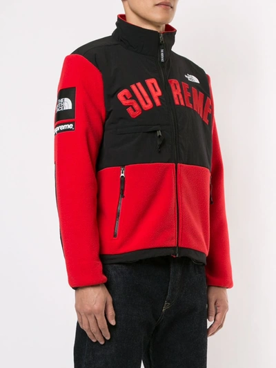 Supreme X The North Face Arc Logo Denali Fleece In Red