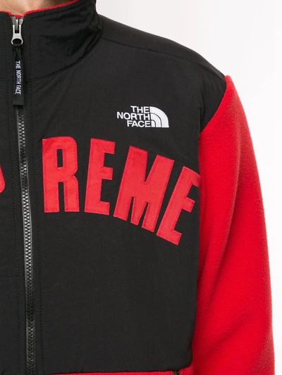 Supreme The North Face Logo Hooded Fleece Jacket Red