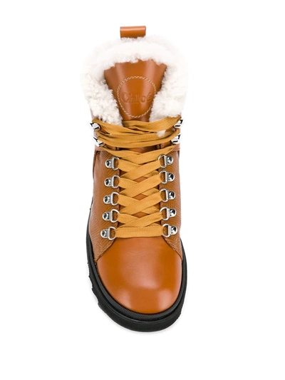 Shop Chloé Bella Mountain Ankle Boots In Brown