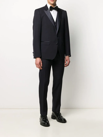 Shop Dolce & Gabbana Martini-fit Wool-silk Tuxedo Suit In Blue