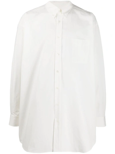 Shop Maison Margiela Oversized Cotton Shirt In White