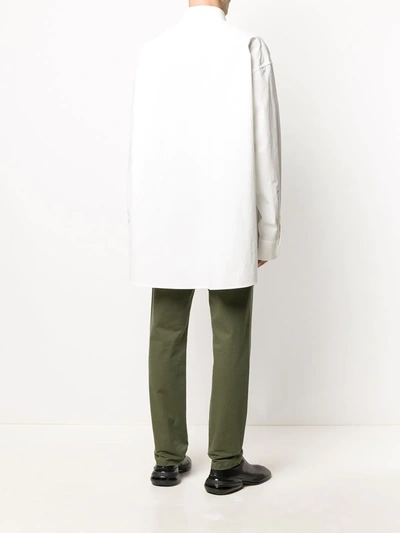 Shop Maison Margiela Oversized Cotton Shirt In White