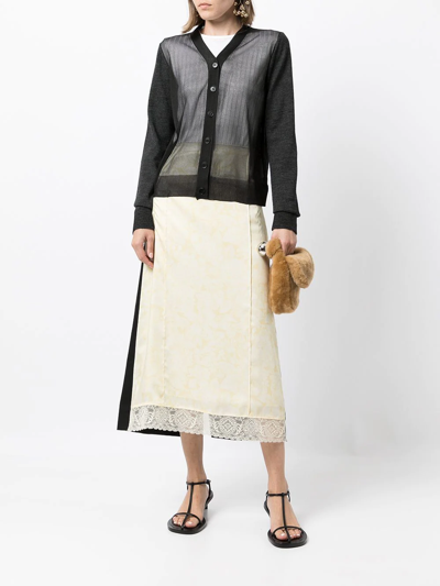 Jil Sander Sheer Knitted Shirt In Black