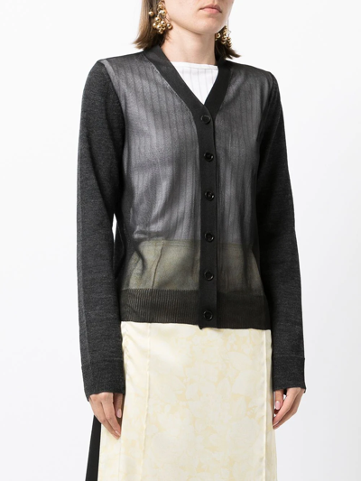 Jil Sander Sheer Knitted Shirt In Black