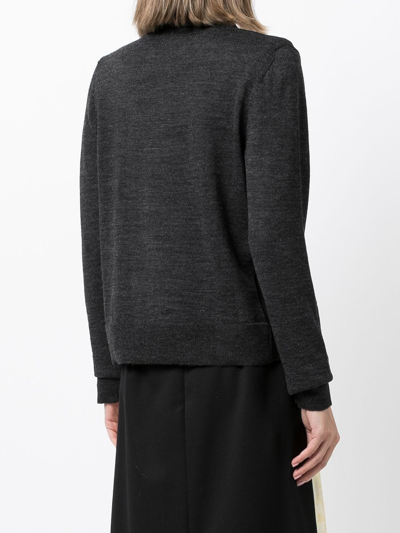 Jil Sander Sheer Knitted Shirt In Black