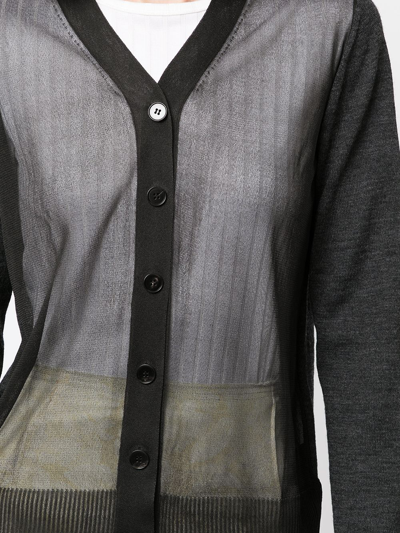 Jil Sander Sheer Knitted Shirt In Black