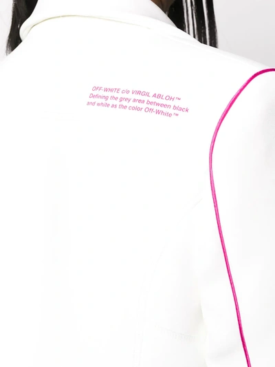 Shop Off-white Contrasting Trim Single-breasted Blazer In White