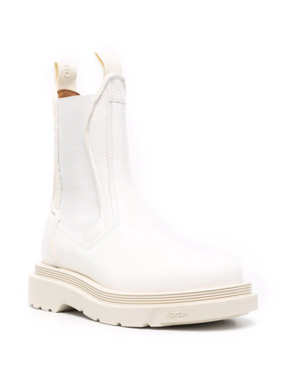 Shop Buttero Leather Chelsea Boots In Weiss
