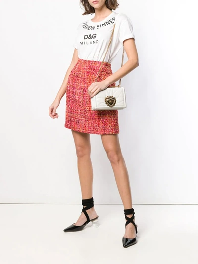 Dolce & Gabbana Medium Devotion Crossbody Bag In White