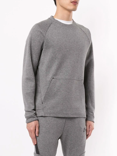 Shop Nike Swoosh Logo Sweatshirt In Grey