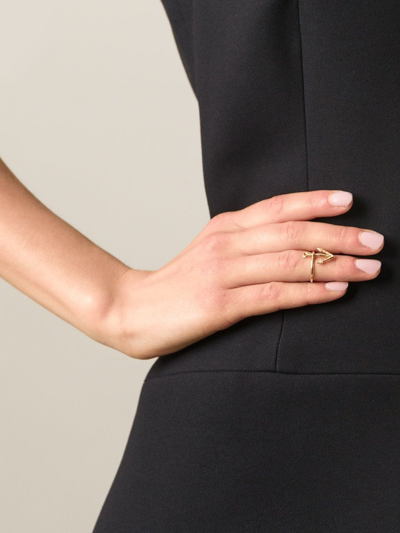 Shop Natasha Zinko Mini Anchor Ring In Metallic