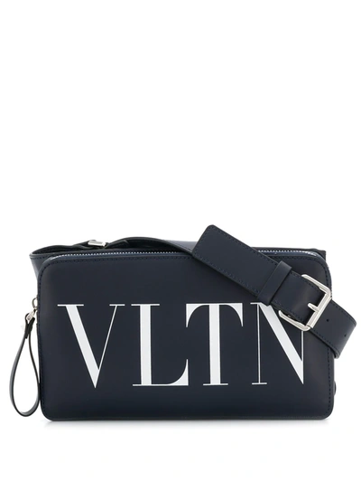 Shop Valentino Vltn Belt Bag In Blue